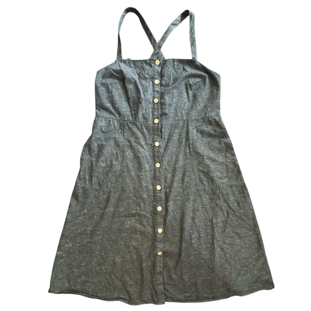 Madewell Button Front Chambray Backless Tank Dres… - image 2